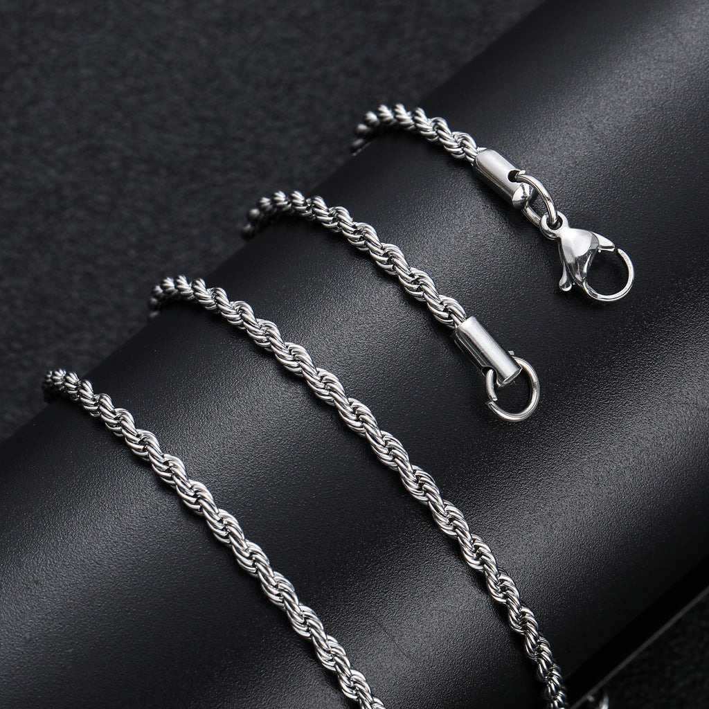 Stainless Steel Twist Chain Necklace