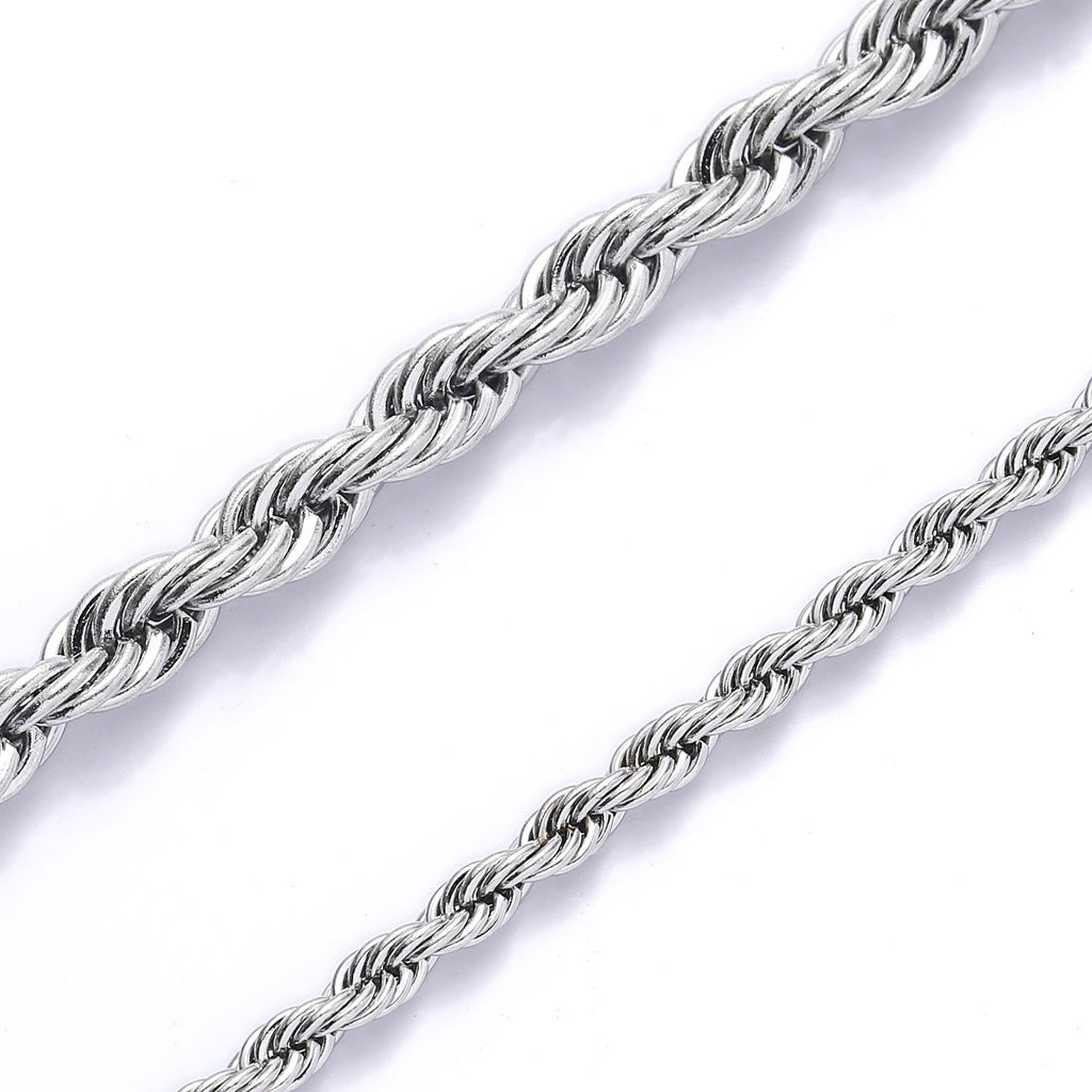 Stainless Steel Twist Chain Necklace