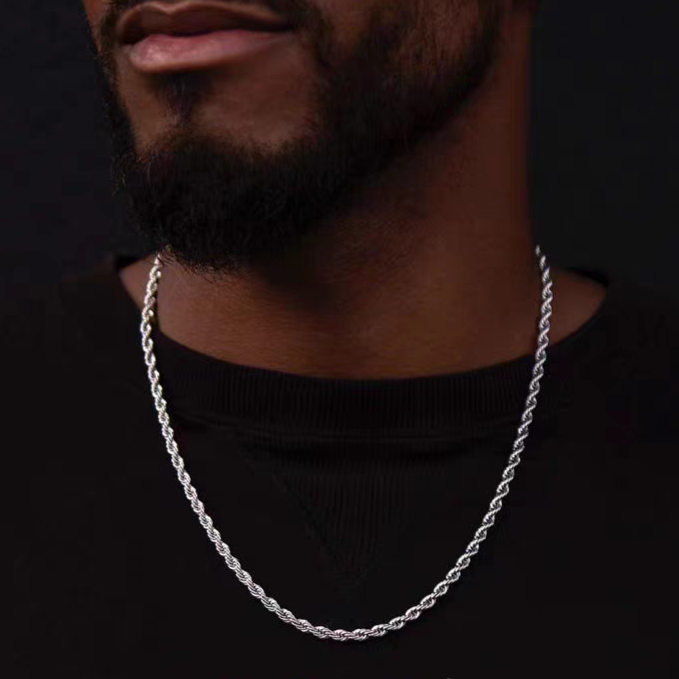 Stainless Steel Twist Chain Necklace